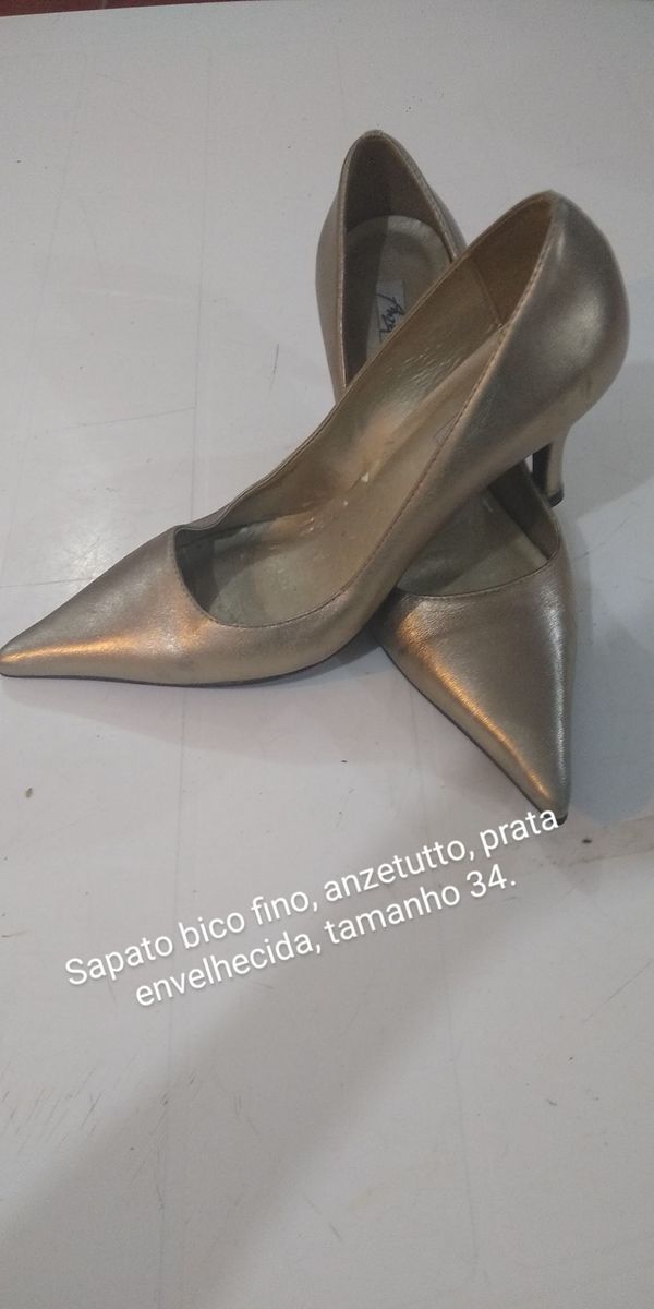 scarpin prata envelhecido