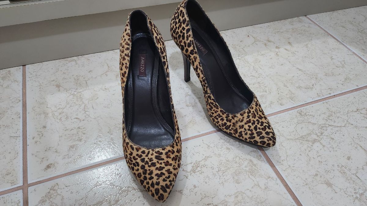 Scarpin Arezzo Animal Print de On a Sapato Feminino Arezzo Usado