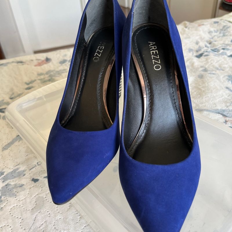 Scarpin Arezzo Azul e Xadrez Sapato Feminino Arezzo Usado 83818978 enjoei