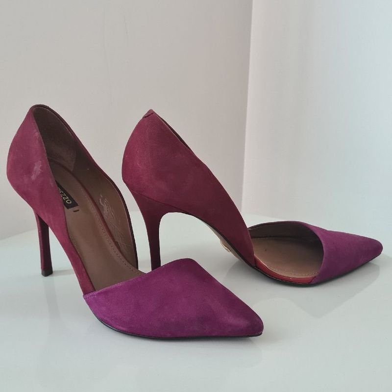 Scarpin Arezzo Roxo Uva Salto Alto Sapato Feminino Arezzo Usado