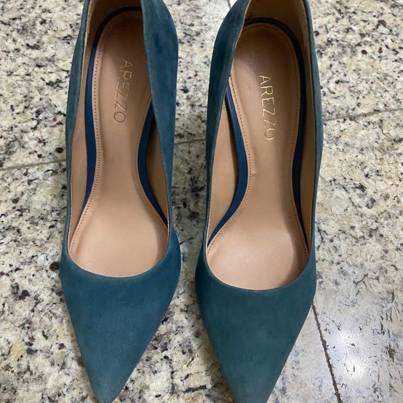 Scarpin Azul Arezzo Tam 36 Sapato Feminino Arezzo Usado 94653835