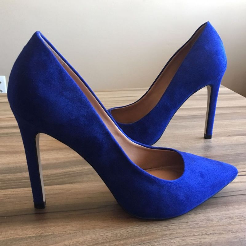 Scarpin store azul royal