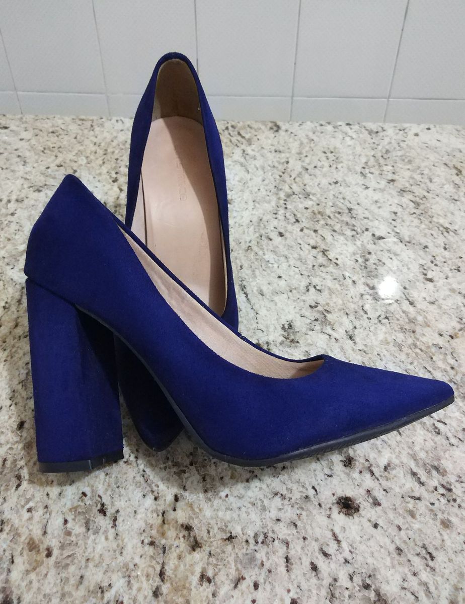 sapato scarpin azul royal