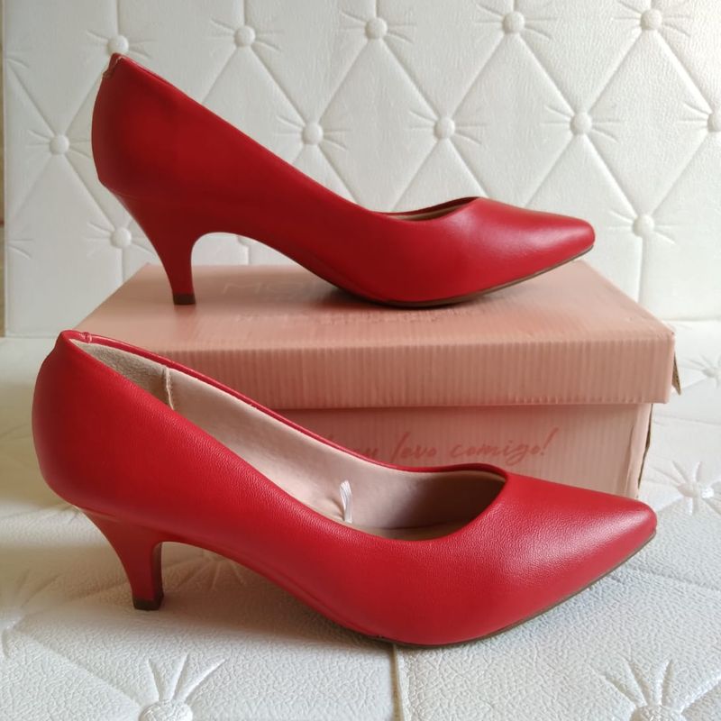 Scarpin beira rio conforto sales vermelho