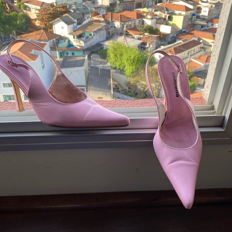 Scarpin Bico Fino, Modelo Chanel, Salto Alto em Couro, Nº37 Sapato  Feminino Anabela Usado 74309556 enjoei