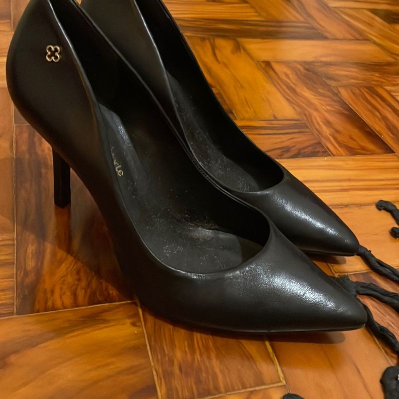 Scarpin Capodarte Bico Fino Preto Sapato Feminino Capodarte