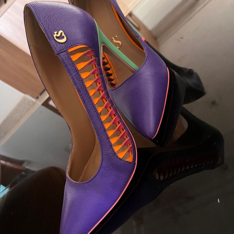 Scarpin Carmen Steffens Roxo Salto Alto Sapato Feminino Carmen