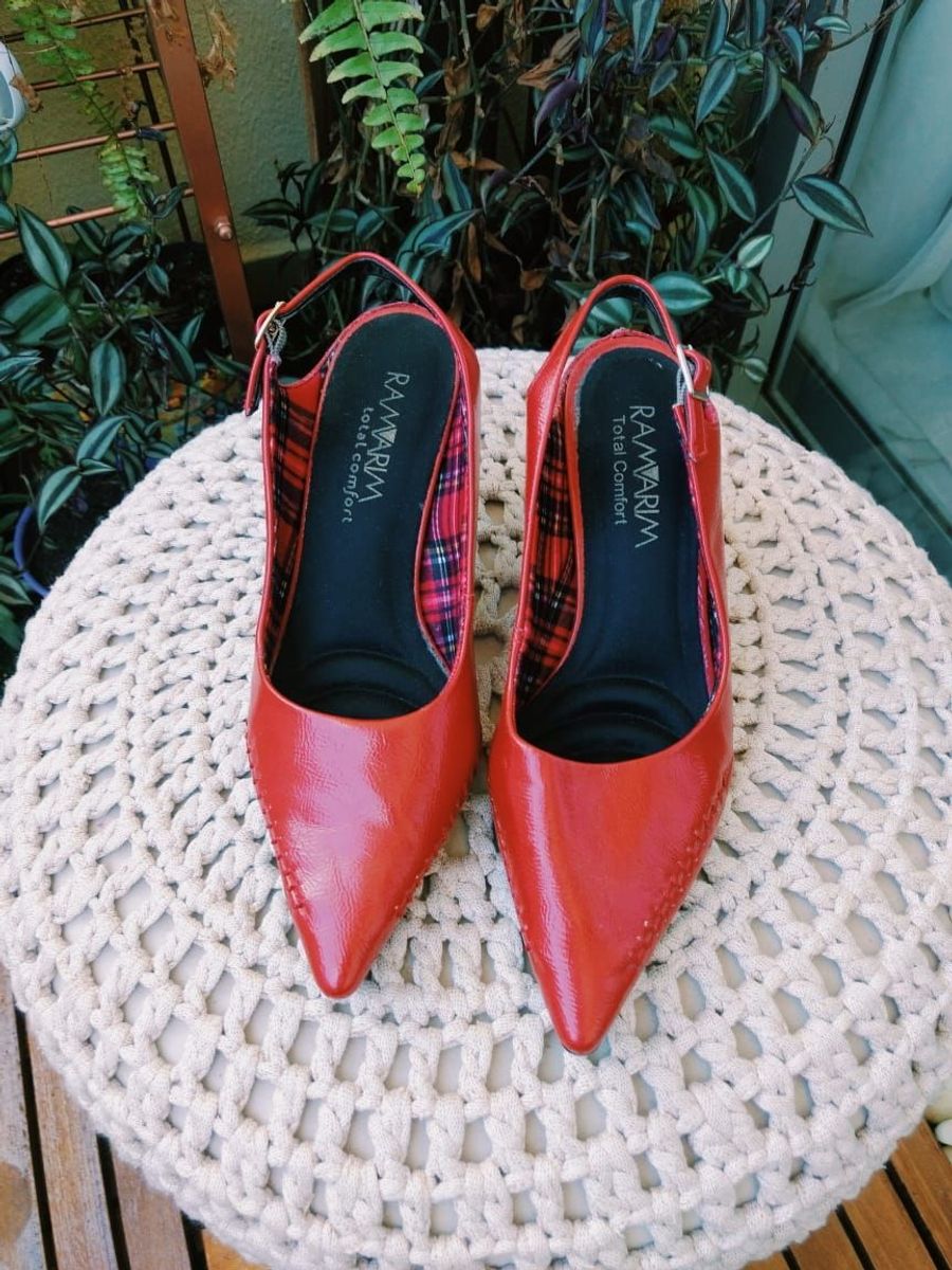 scarpin chanel vermelho