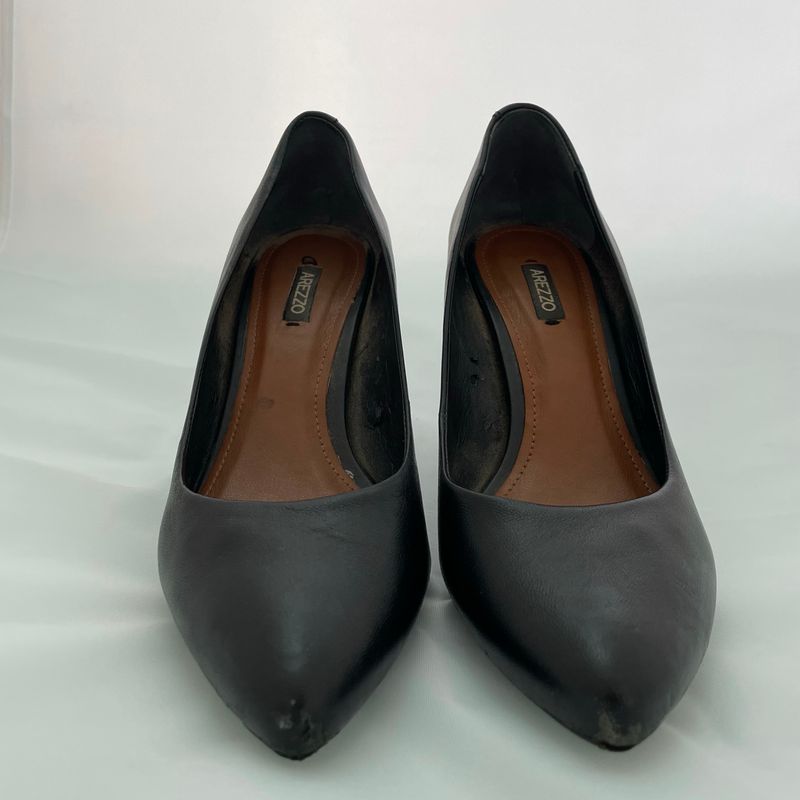 Scarpin Couro Preto Modelo Confort Arezzo Sapato Feminino Arezzo Usado 53081410 enjoei