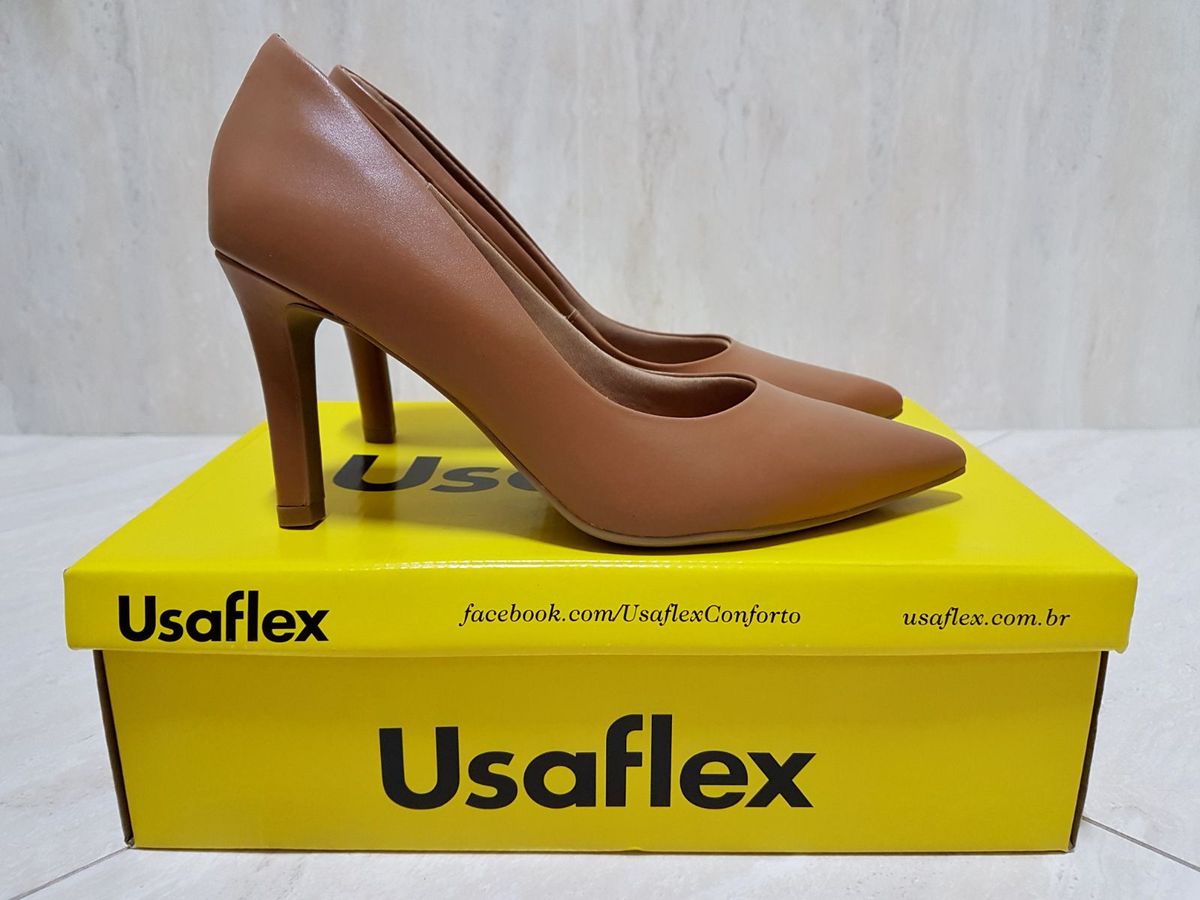 scarpin couro usaflex