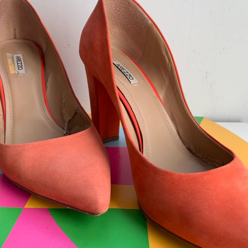 Scarpin Laranja Arezzo Sapato Feminino Arezzo Usado 86153831