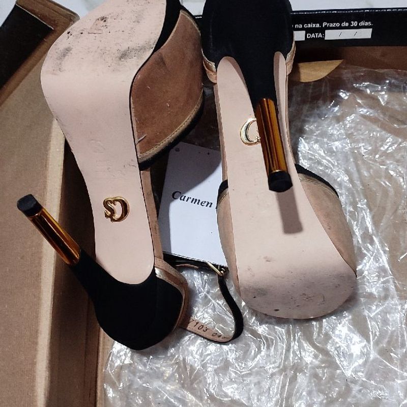 Scarpin Modelo Peep Toe Marca Carmen Steffens, Número Salto