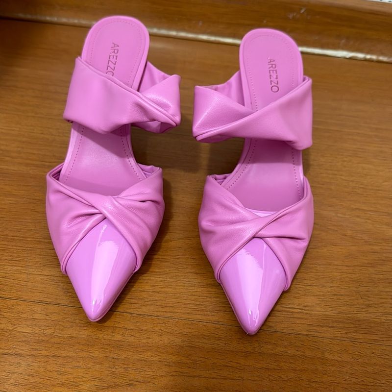 Scarpin Mule Rosa Claro Arezzo Sapato Feminino Arezzo Nunca