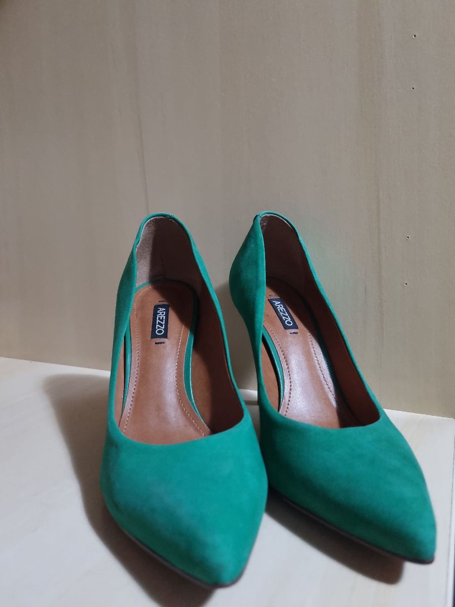 Scarpin Nobuck Verde Arezzo Sapato Feminino Arezzo Usado