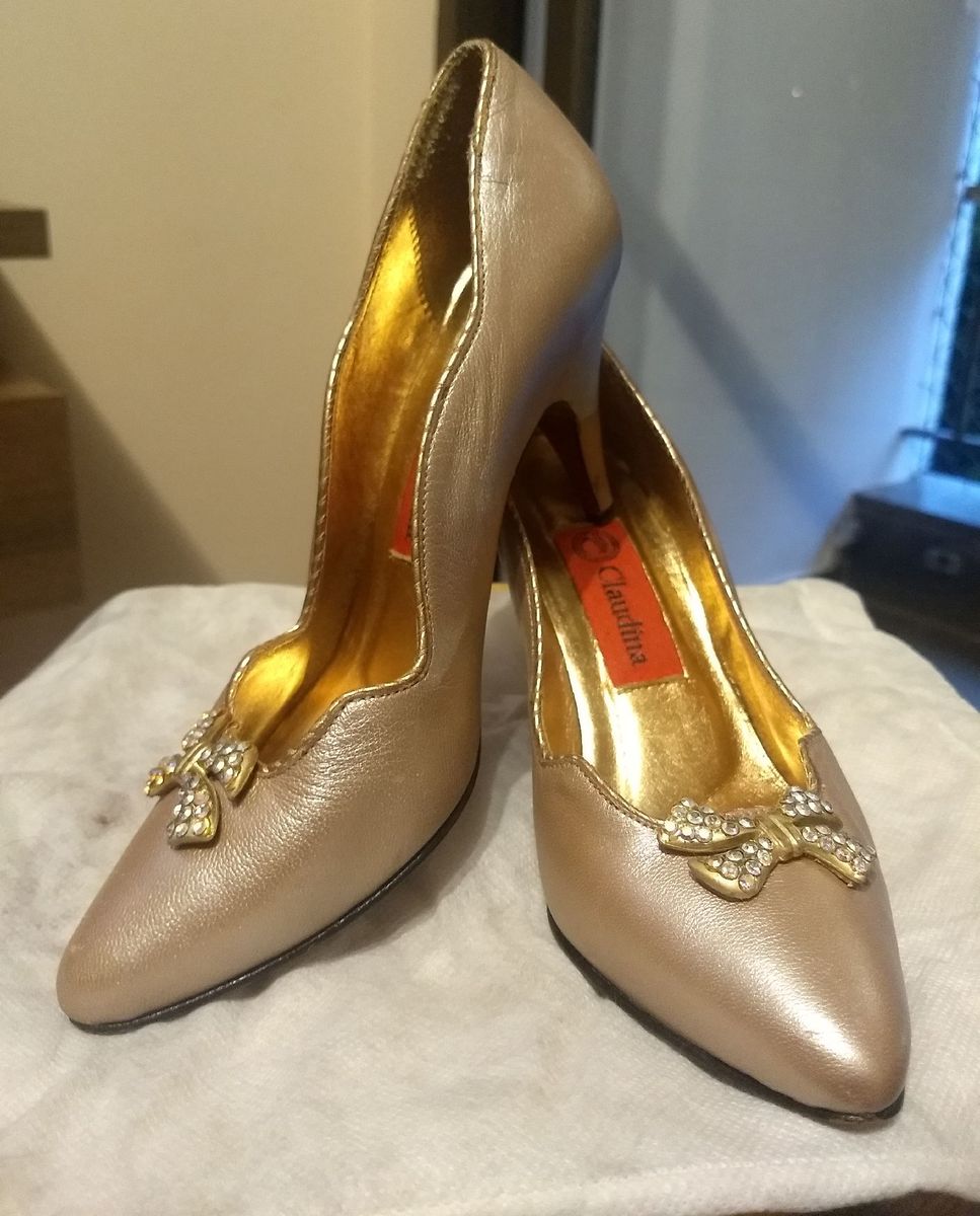 Scarpin Perolado Lind ssimo Sapato Feminino Claudina Usado