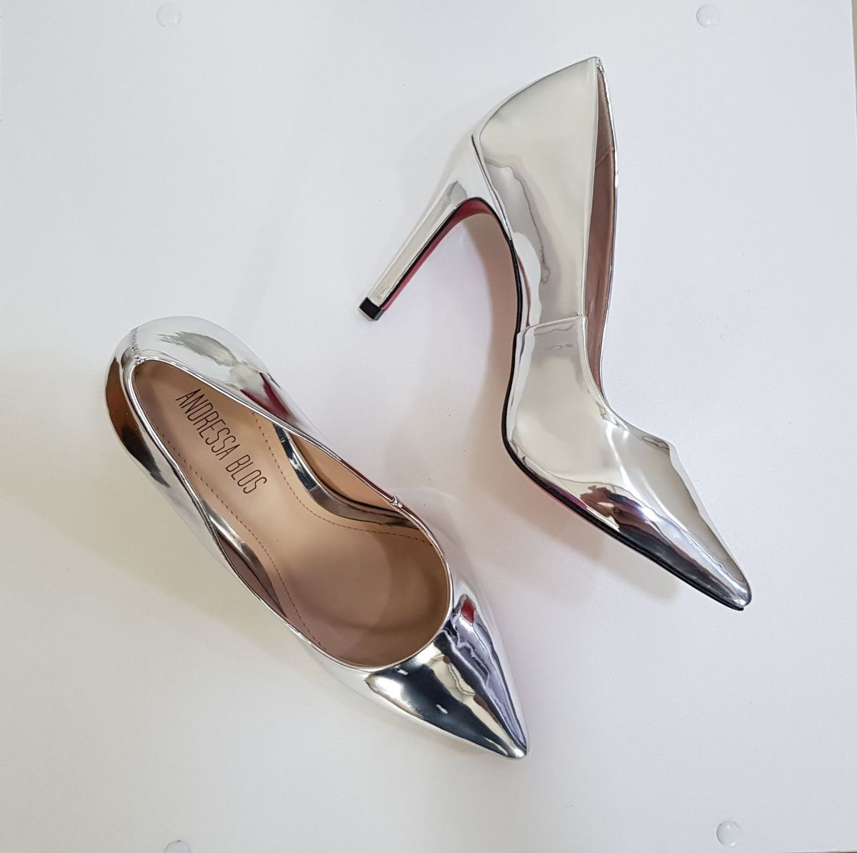 sapato scarpin prata