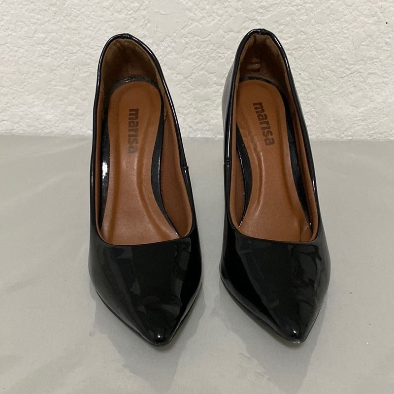 Scarpin preto hot sale brilhante