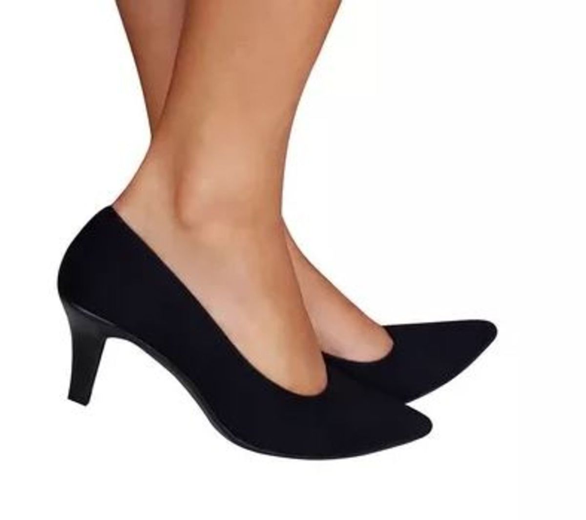 scarpin preto salto 7 cm