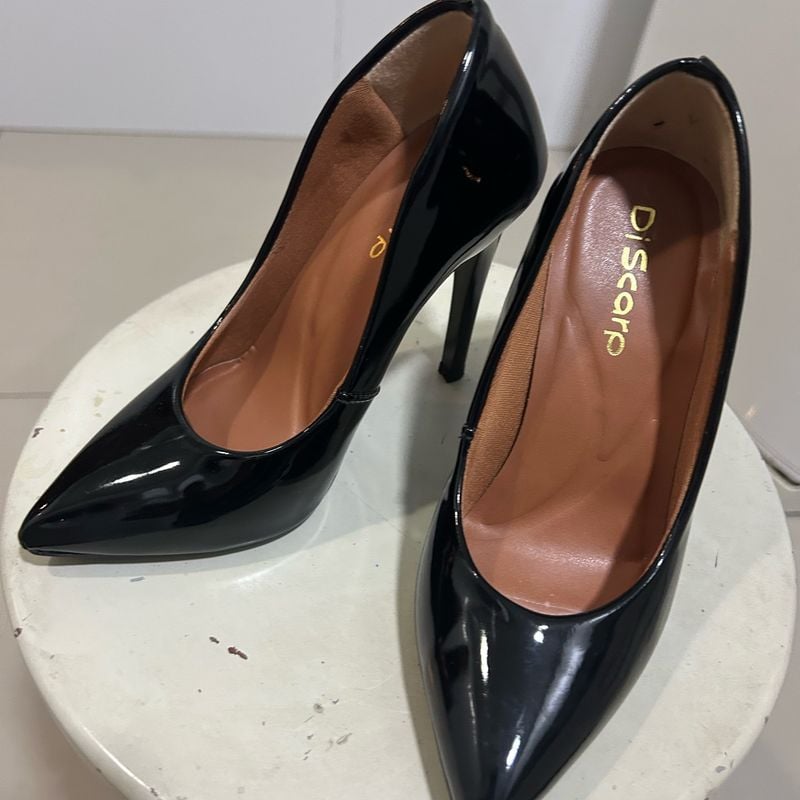 Scarpin Preto de Verniz Nunca Usado 100936080 enjoei