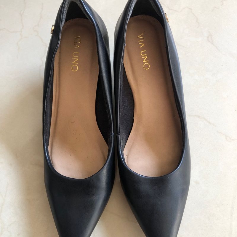 Scarpin Preto Via Uno Salto 6 Cm Sapato Feminino Via Uno Usado