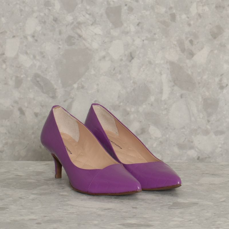 Scarpin Roxo Croco Jorge Bischoff | Sapato Feminino Jorge Bischoff Usado  89551114 | enjoei