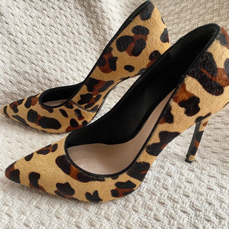 Sapato Schutz Schutz Scarpin OnÃ§a Scarpin Slingback Onça Schutz