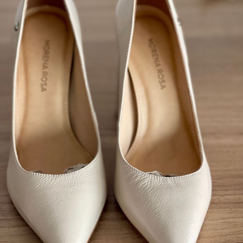 Scarpin Salto Bloco Off White Morena Rosa 35 Sapato Feminino Morena Rosa  Nunca Usado 95127630 enjoei