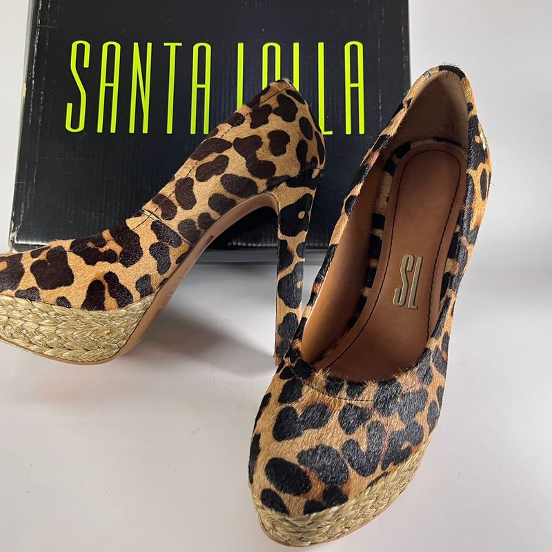 Scarpin onça best sale santa lolla