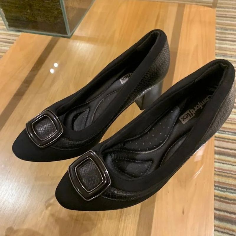 Scarpin Sapato Social Festa Casamento Comfortflex Feminino Preto