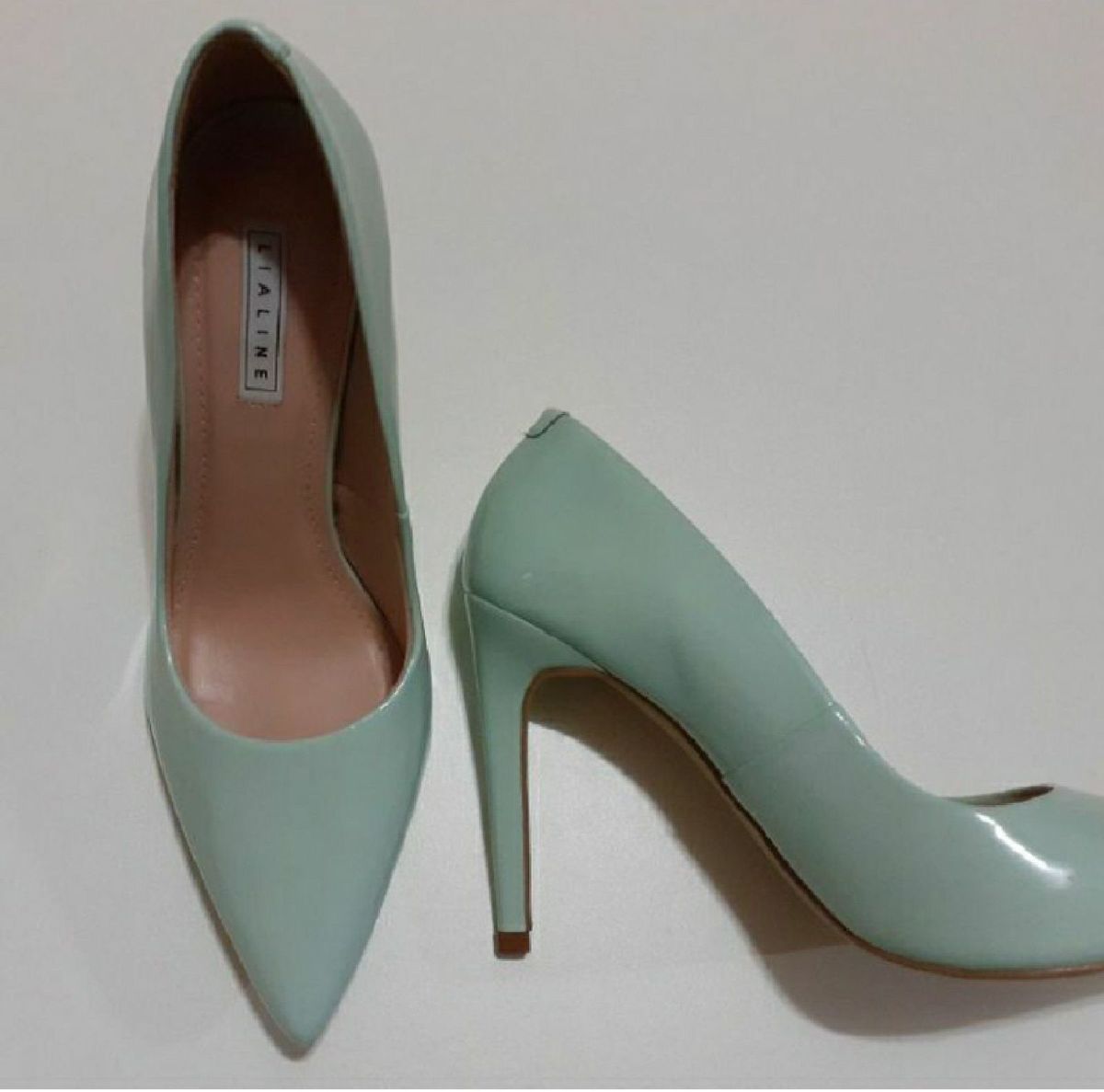 scarpin verde agua