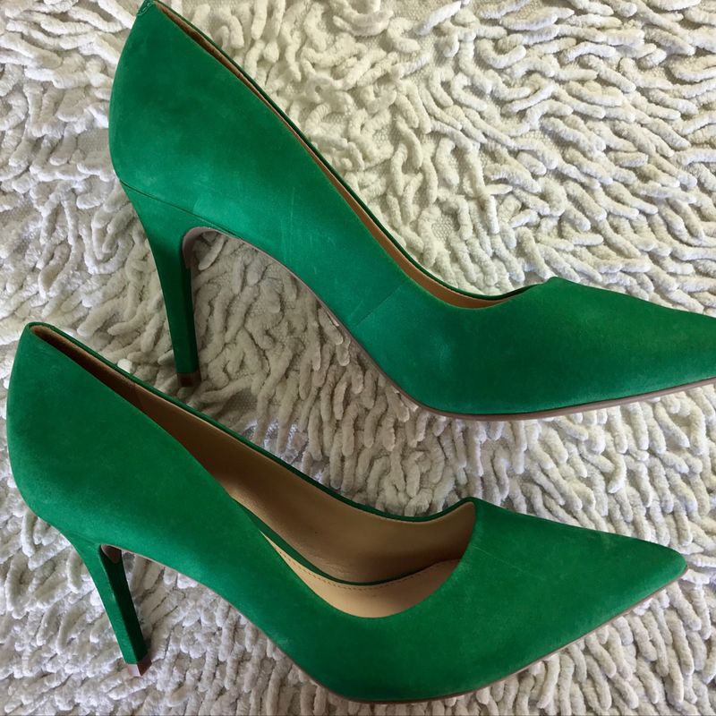 Scarpin Verde Bandeira Nobuck Arezzo Sapato Feminino Arezzo Nunca Usado 37193700 enjoei