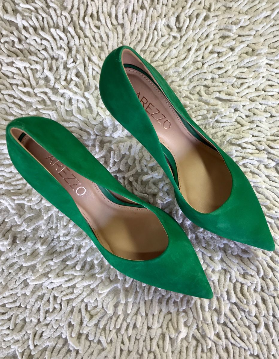 Scarpin Verde Bandeira Nobuck Arezzo Sapato Feminino Arezzo Nunca Usado 37193700 enjoei