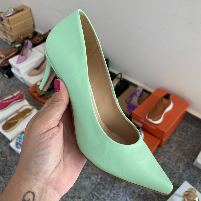 Scarpin Verde Claro Sapato Feminino Deodora Store Nunca Usado