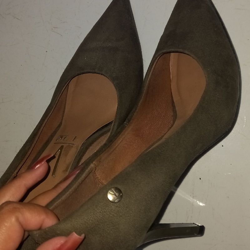 Scarpin Verde Musgo/Verde Militar Vizzano Usado 65535105 enjoei
