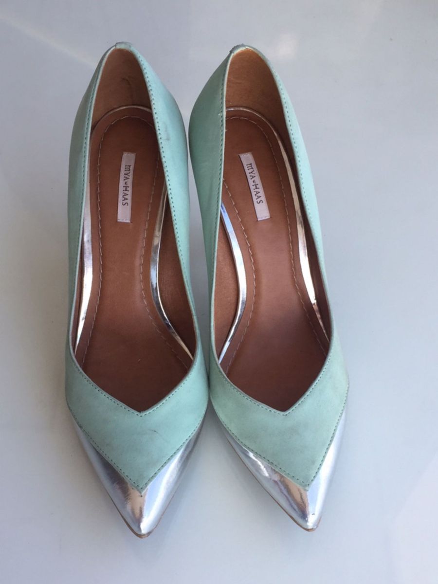 scarpin verde tiffany
