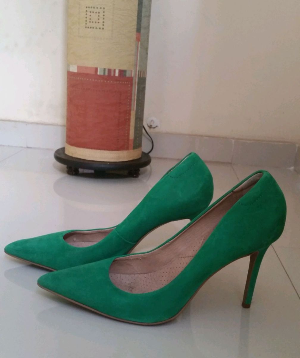 sapatos scarpin verde