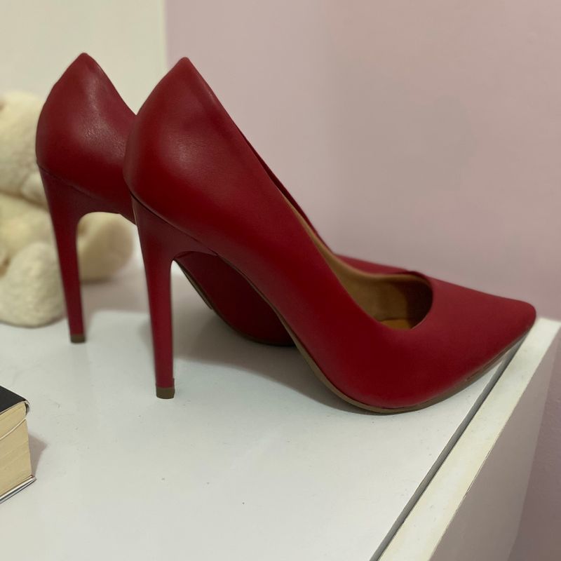 Scarpin vermelho hot sale marisa