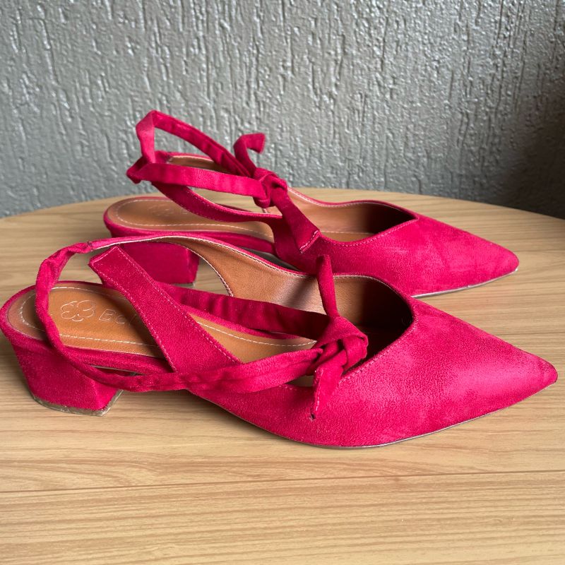 Sapato Scarpin Vermelho Bebecê 37 Sapato Feminino Bebece Usado