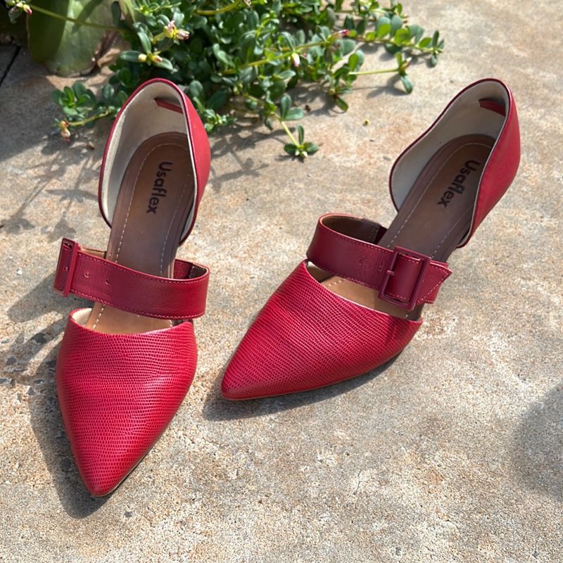 Scarpin Vermelho Sapato Usaflex Feminino Vermelho Scarpin Salto