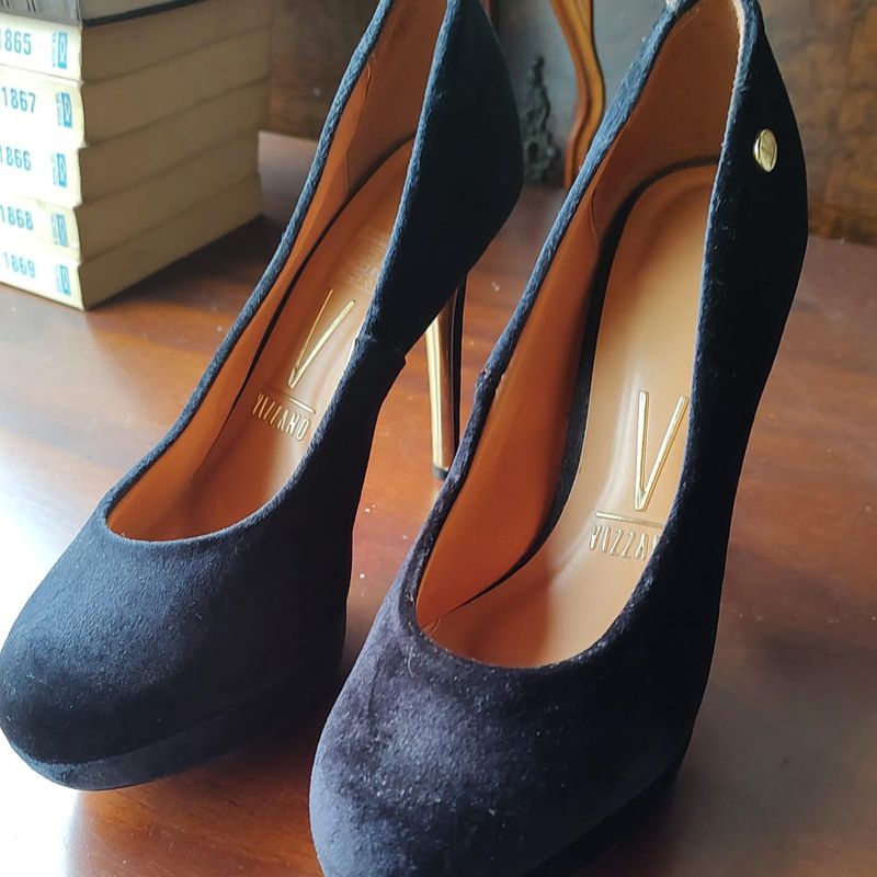 Sapato Scarpin Meia Pata Vizzano Scarpin Vizzano Preto Veludo