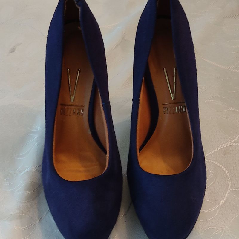 Azul Royal Sapato Meia Pata Azul Vizzano Scarpin Vizzano Salto