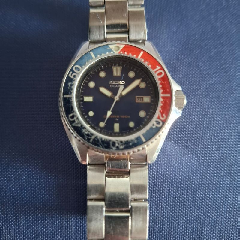 SEIKO 2625-001B セイコー レトロ 貴重 ダイバーズ ペプシ 美品 Seiko Diver 2625-001b Vintage Quartz Watch Pepsi Bezel E26 | Seiko
