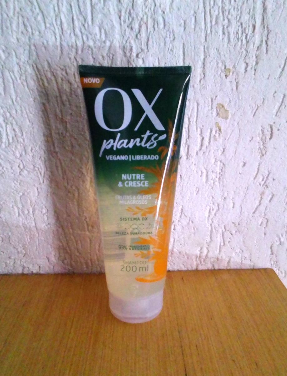 Shampoo Ox Plants Nutre e Cresce 200ml Produto p/ Cabelos Feminino Ox