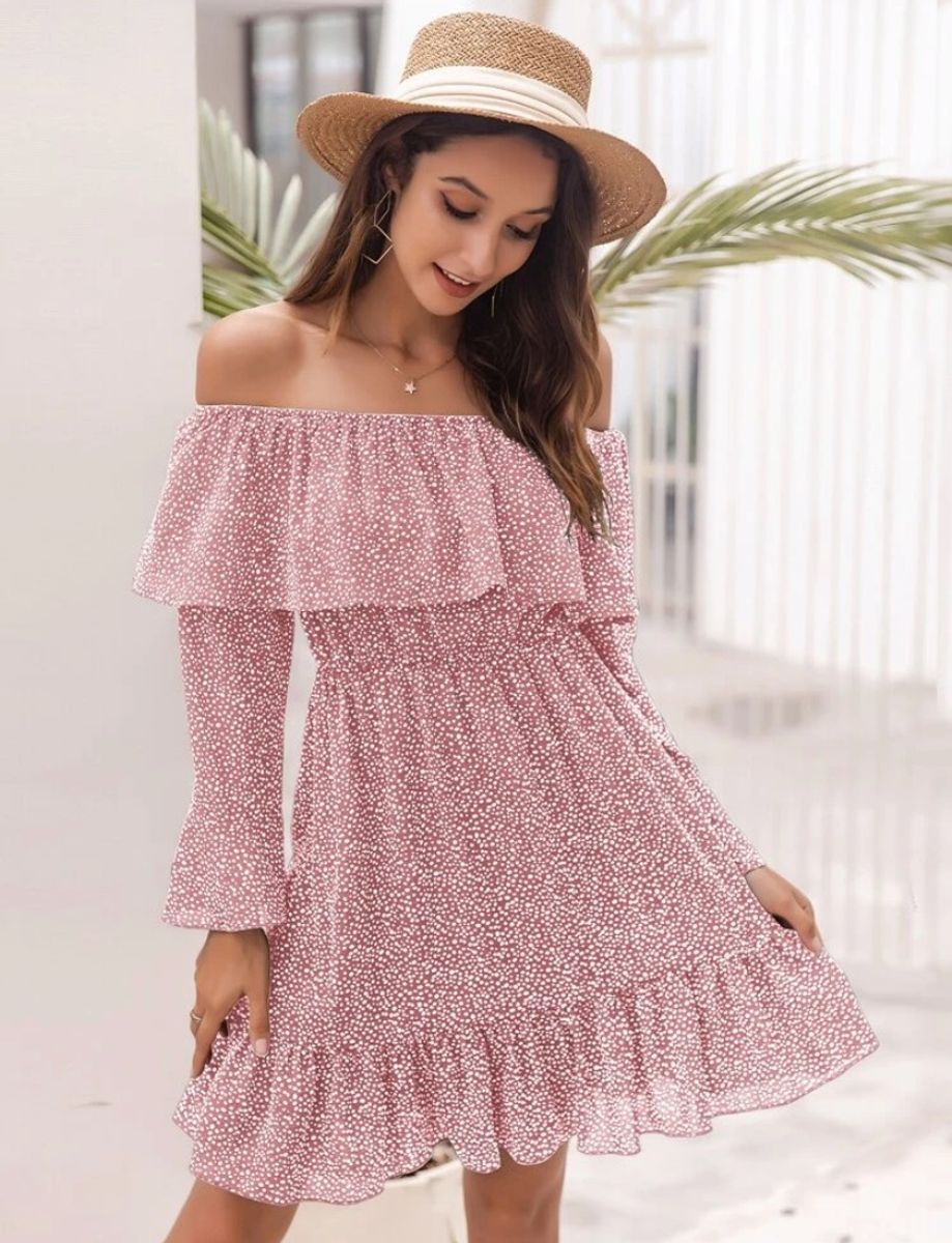 Shein Novo Vestido Rosa Bebe Manga Longa Tamanho G Vestido Feminino Shein Nunca Usado Enjoei