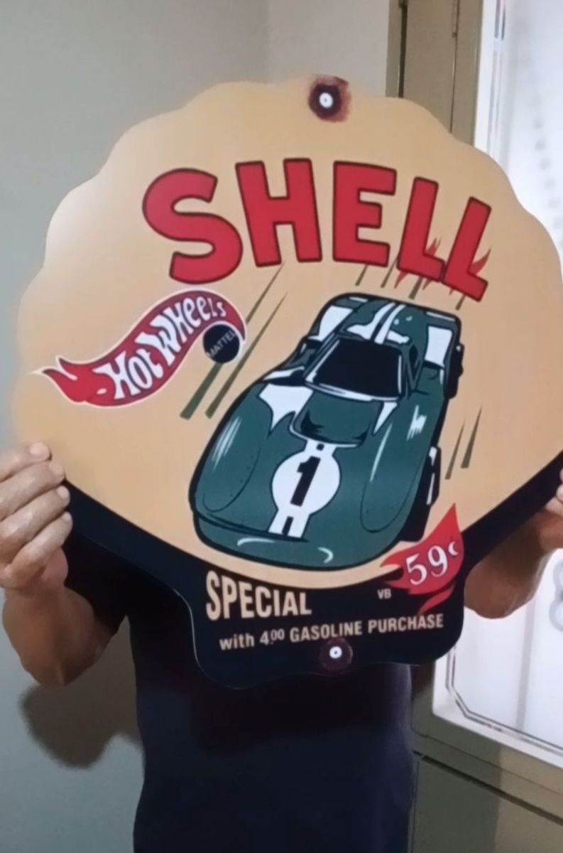 Shell Hot Wheels 50x50 Placa Painel em Pvc | Móvel p/ Iluminação Shell ...