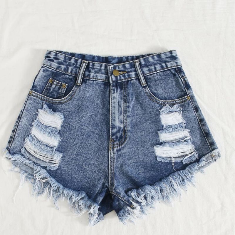 Short Jeans Destroyed Azul Shein, Shorts Feminino Shein Usado 90264639