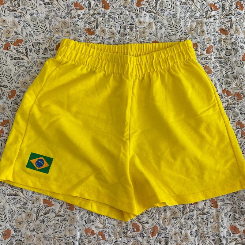 Short Feminino Brasil Amarelo