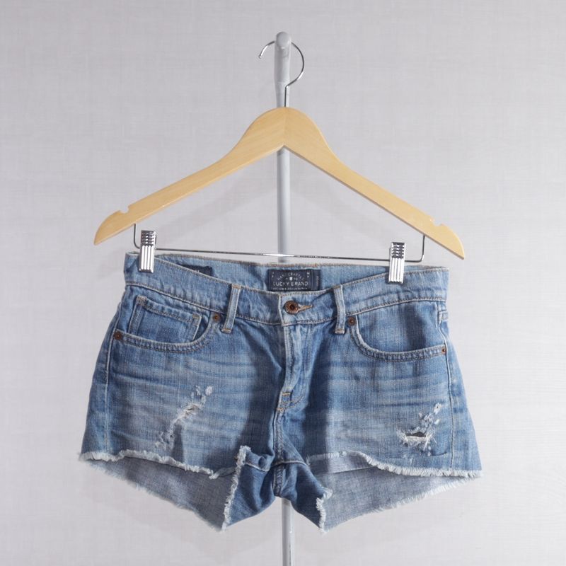 Short Azul Jeans Lucky Brand, Shorts Feminino Lucky Usado 87782311