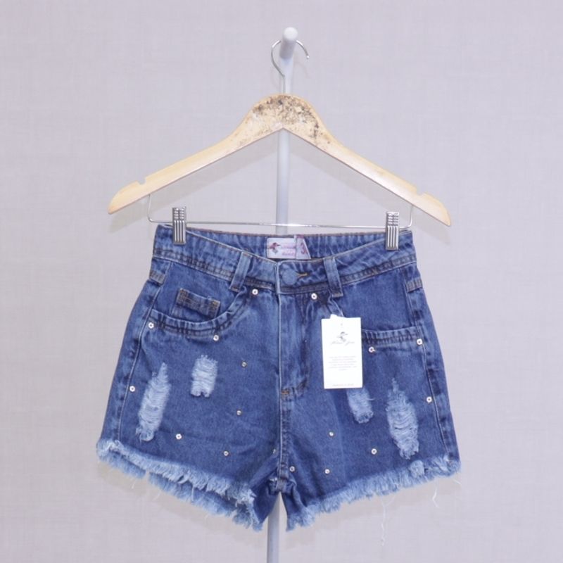 Short Azul Milena Jeans, Shorts Feminino Milena Jeans Nunca Usado 85099224