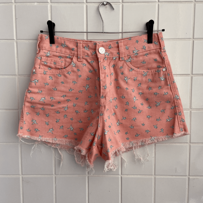 Shorts Tecido Tipo Jeans | Shorts Feminino Cea Usado 96449746 | enjoei
